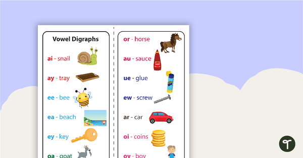 Go to Vowel Digraphs Bookmarks teaching resource