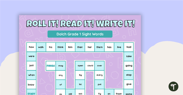 Go to Roll it! Read it! Write it! Dolch 1st Grade Sight Words teaching resource