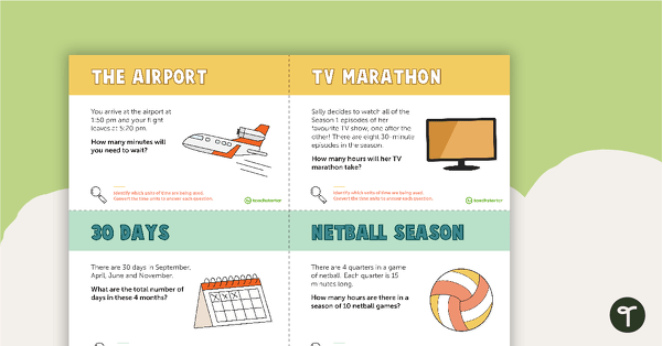 Go to Time Unit Conversions – Task Cards teaching resource