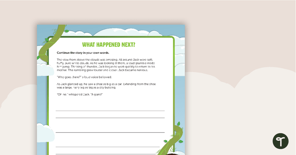 Go to What Happened Next? – Jack and the Beanstalk Writing Template teaching resource