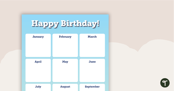 Go to Books - Happy Birthday Chart teaching resource