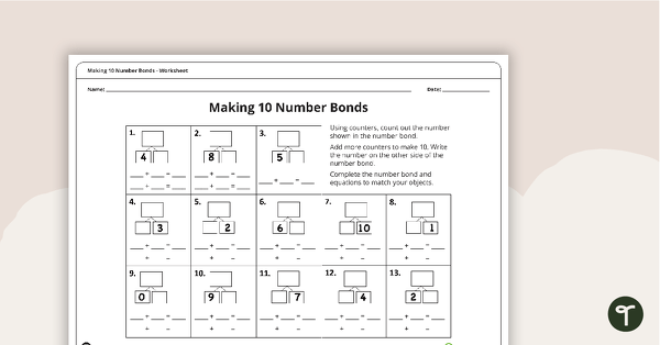 Go to Making 10 Number Bonds - Worksheet teaching resource