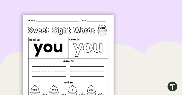 Go to Sweet Sight Words Worksheet - YOU teaching resource