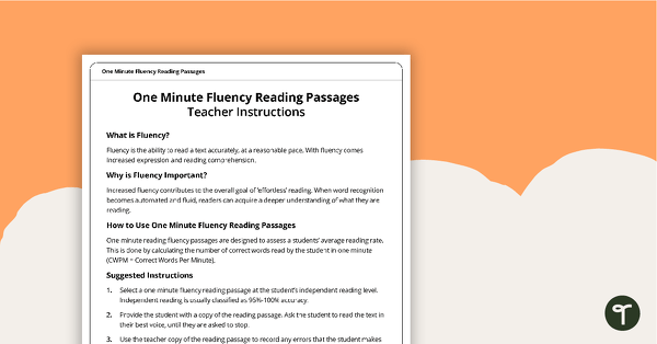 Go to Year 4 Reading Fluency Passages teaching resource