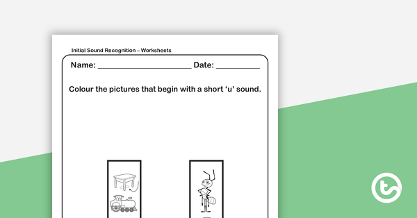 Go to Initial Sound Recognition Worksheet (Lower Case) – Letter u teaching resource