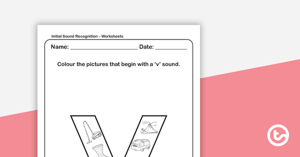 Go to Initial Sound Recognition Worksheet (Lower Case) – Letter v teaching resource