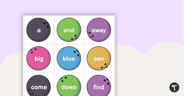 Go to Bowling Game - Dolch Pre-Primer Sight Words teaching resource