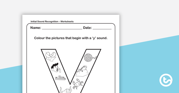 Go to Initial Sound Recognition Worksheet (Lower Case) – Letter y teaching resource