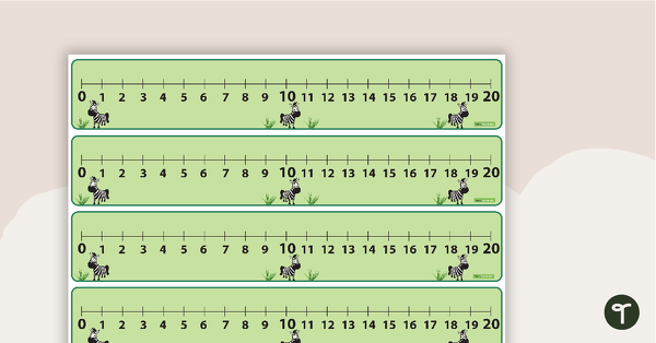 Go to Number Line 0-20 - Zebras teaching resource