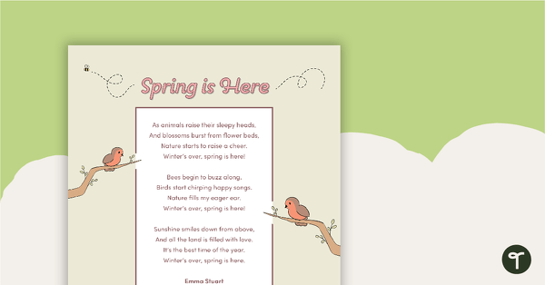 Go to Spring Is Here Poem – Worksheet teaching resource