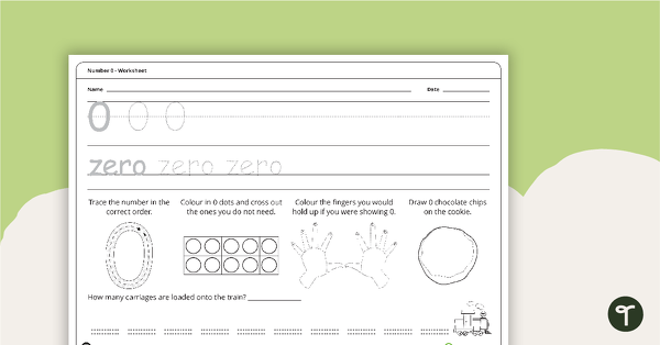 Go to Numbers 0 to 20 Handwriting - Worksheet teaching resource