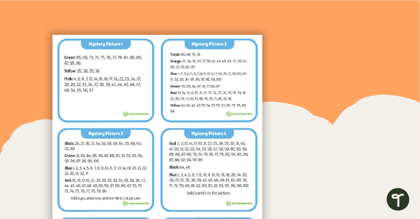 Go to Hundreds Chart Mystery Picture Task Cards teaching resource