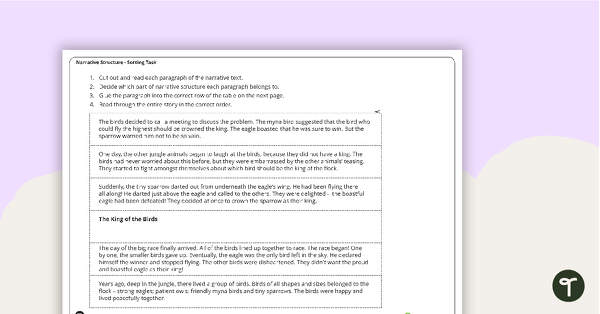 Go to Narrative Structure Sorting Task teaching resource