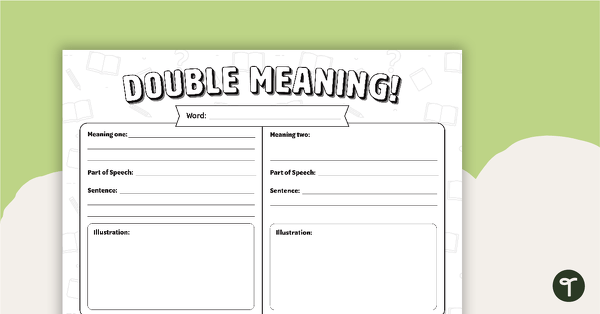 Go to Double Meaning Vocabulary Worksheet teaching resource