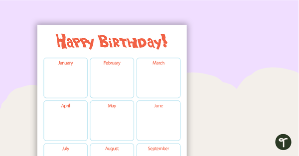 Go to Surf's Up - Happy Birthday Chart teaching resource