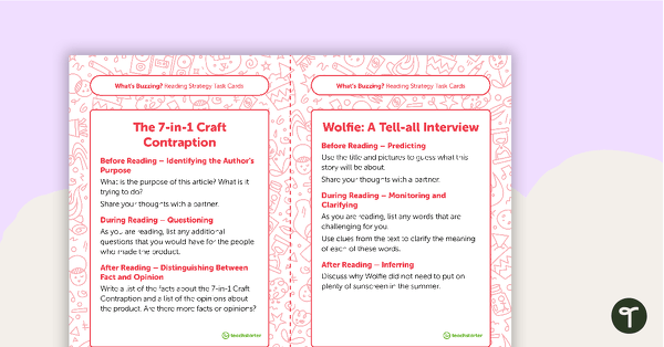 Go to Year 2 Magazine – "What's Buzzing?" (Issue 3) Task Cards teaching resource