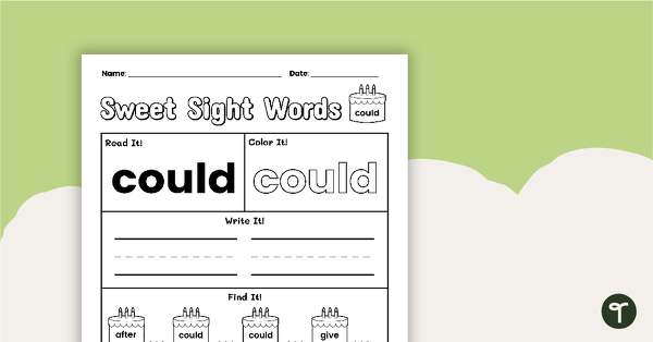 Go to Sweet Sight Words Worksheet - COULD teaching resource