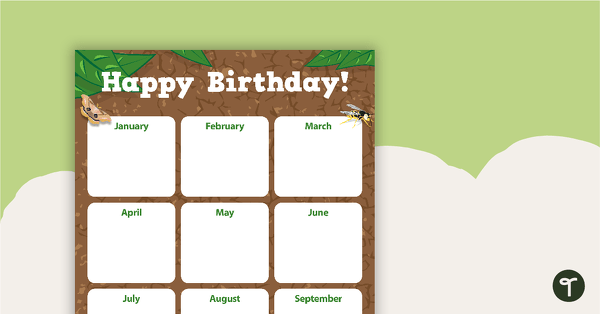 Go to Minibeasts - Happy Birthday Chart teaching resource