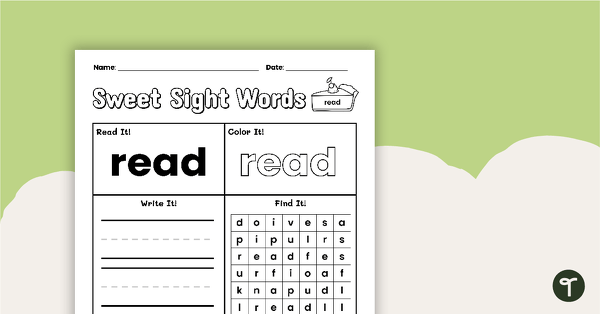 Go to Sweet Sight Words Worksheet - READ teaching resource