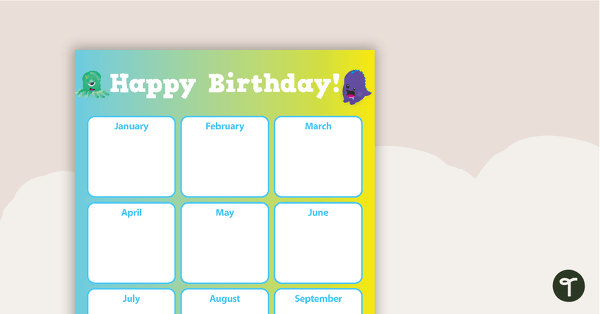 Go to Monster Madness - Happy Birthday Chart teaching resource