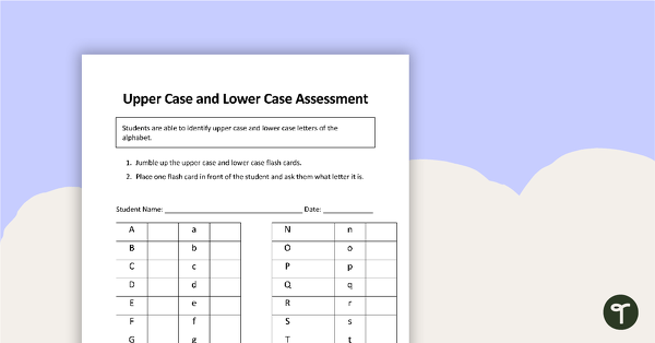 Go to A-Z Flashcards - Lower Case and Upper Case (Assessment Kit) teaching resource