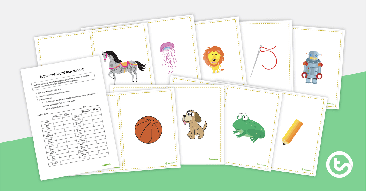 A–Z Picture Flashcards (Phoneme Assessment Kit) teaching-resource