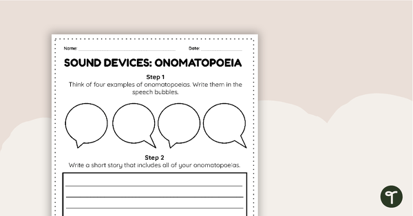 Go to Onomatopeia Writing Prompt – Template teaching resource