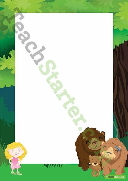 Goldilocks Fairy Tale Border - Word Template teaching-resource