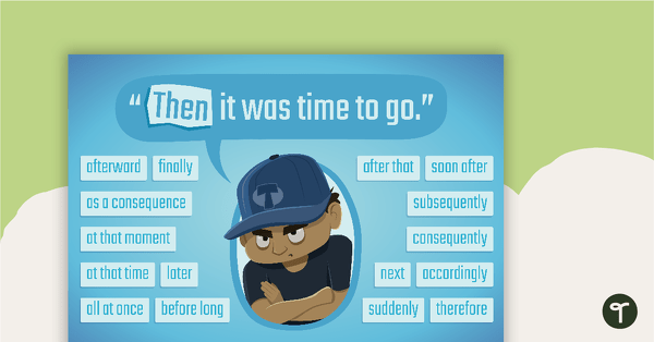 Go to Then Synonyms Poster teaching resource