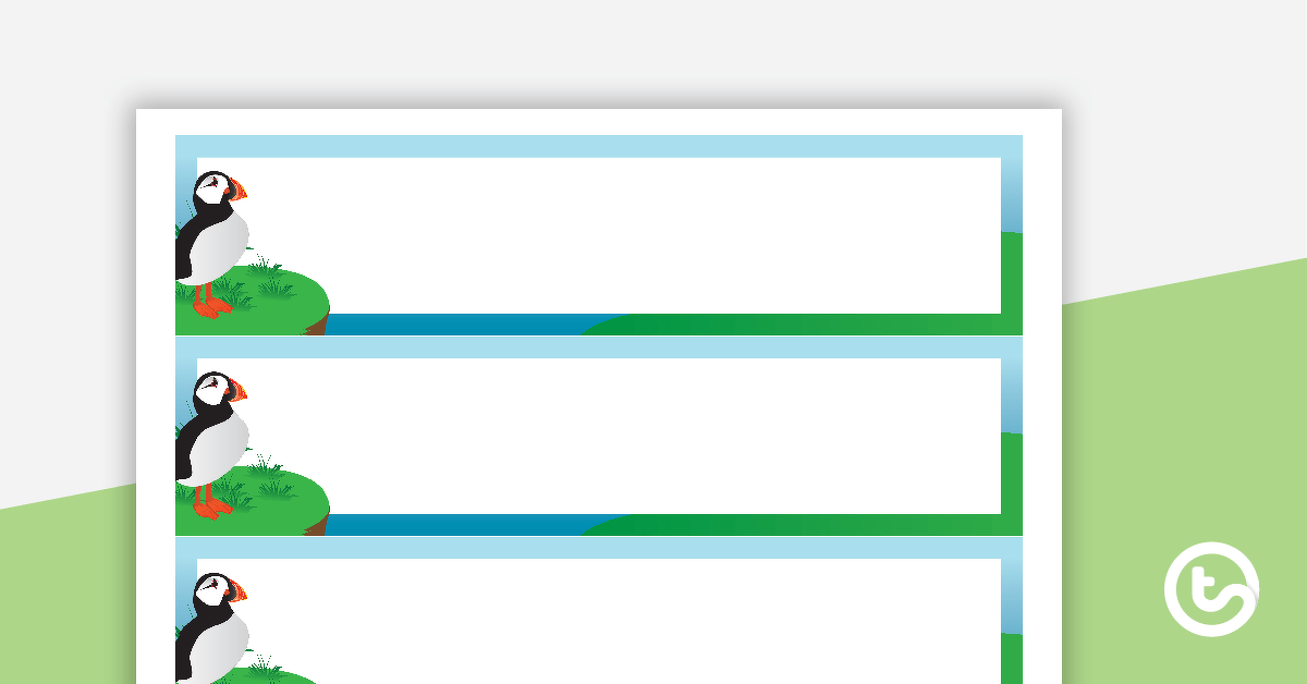 Puffin - Tray Labels teaching-resource