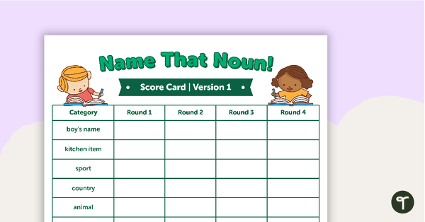 Go to Grammar Game - Name That Noun! teaching resource