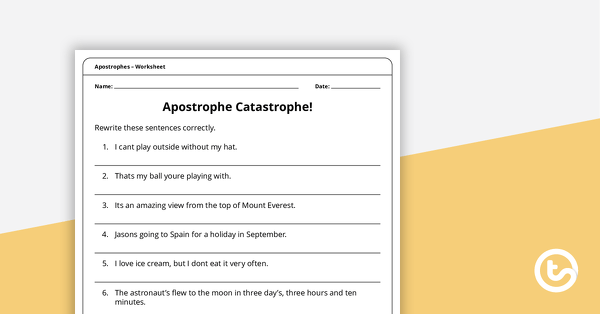 Go to Apostrophes of Contraction Worksheets teaching resource