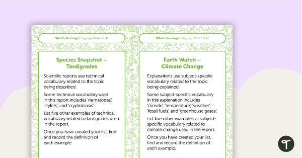 Go to Grade 6 Magazine - "What's Buzzing?" (Issue 1) Task Cards teaching resource