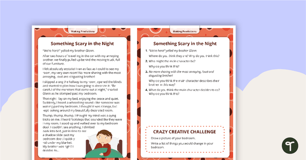 Go to Comprehension Task Cards - Making Predictions teaching resource