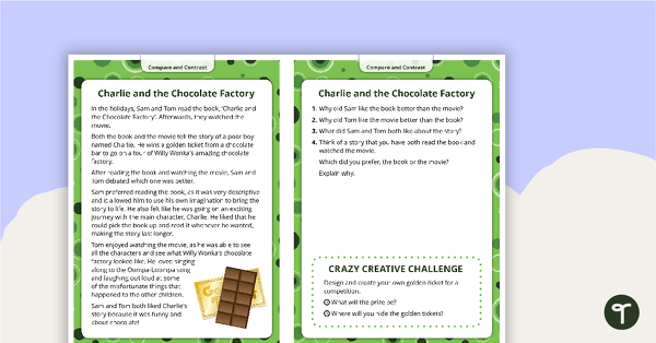 Go to Comprehension Task Cards - Compare And Contrast teaching resource