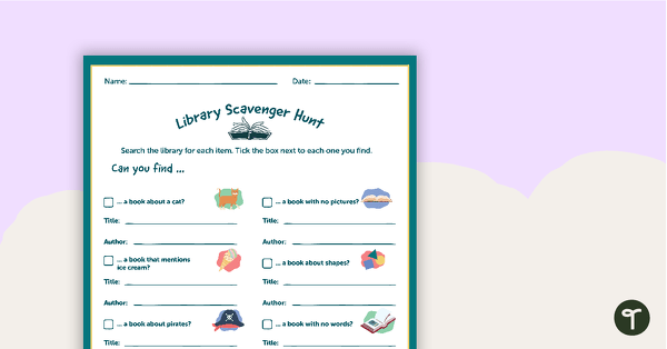 Go to Library Scavenger Hunt – Lower Primary teaching resource