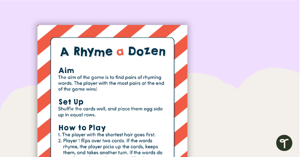 Go to A Rhyme a Dozen - Matching Game teaching resource