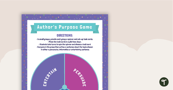 Go to Author's Purpose - Sentence Writing Game teaching resource