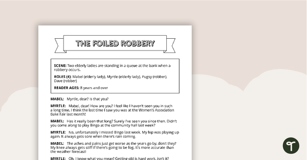 Go to Readers' Theatre Script - Foiled Robbery teaching resource