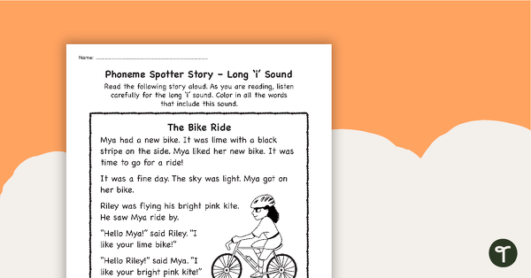 Go to Phoneme Spotter Story – Long 'i' Sound teaching resource