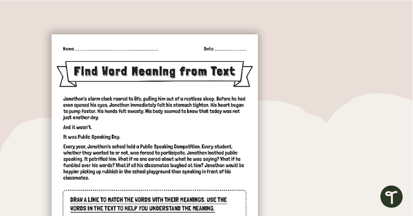 Go to Finding Word Meaning In Context - Text And Word Meaning Worksheet teaching resource