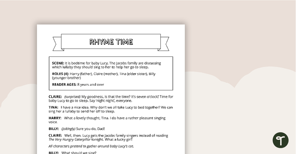 Go to Readers' Theatre Script - Rhyme Time teaching resource