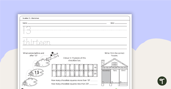 Go to Number 13 - Worksheet teaching resource