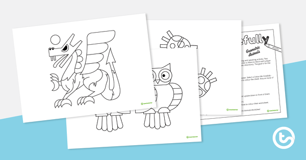 Go to Colour Me Carefully – Geometric Animals – Worksheets teaching resource