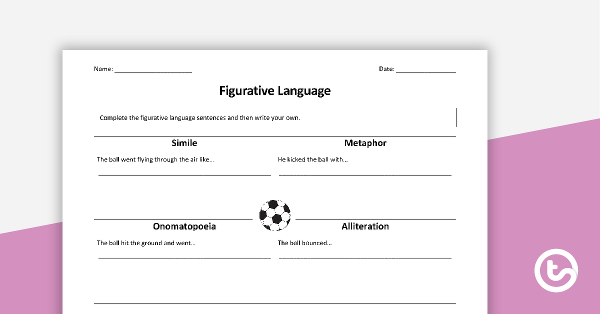 Figurative Language - Football Worksheet teaching-resource