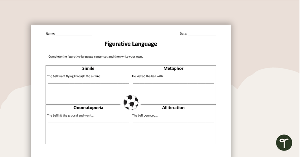 Go to Figurative Language - Football Worksheet teaching resource