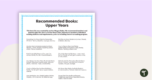 Go to Recommended Books: Upper Years teaching resource