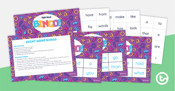 Go to Sight Word BINGO (Fry Word List) teaching resource