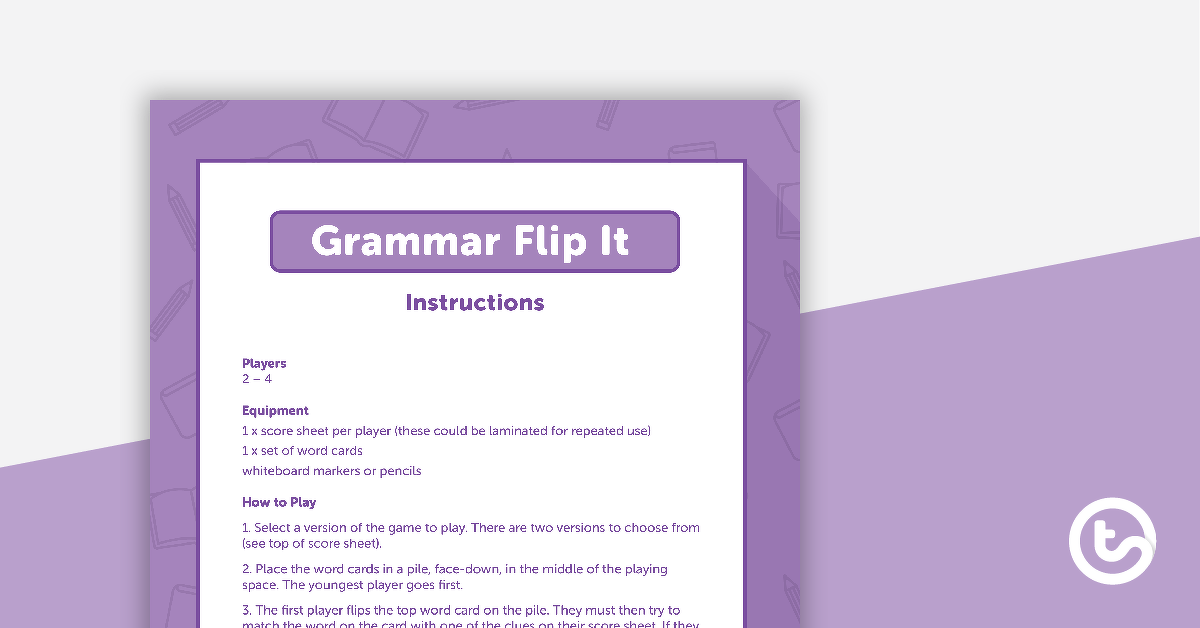 Adverb Grammar Card Game – Flip It! teaching-resource