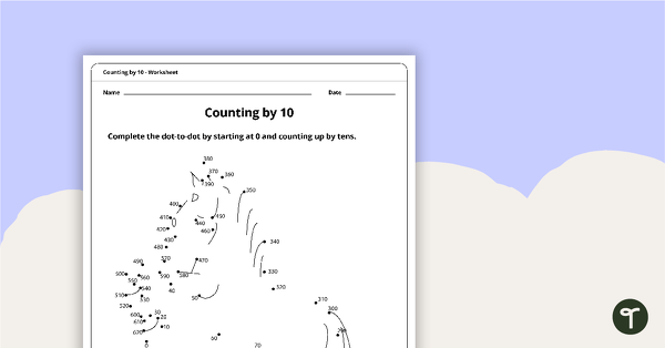 Go to Dot-to-Dot Drawing - Numbers by 10 - Horse teaching resource